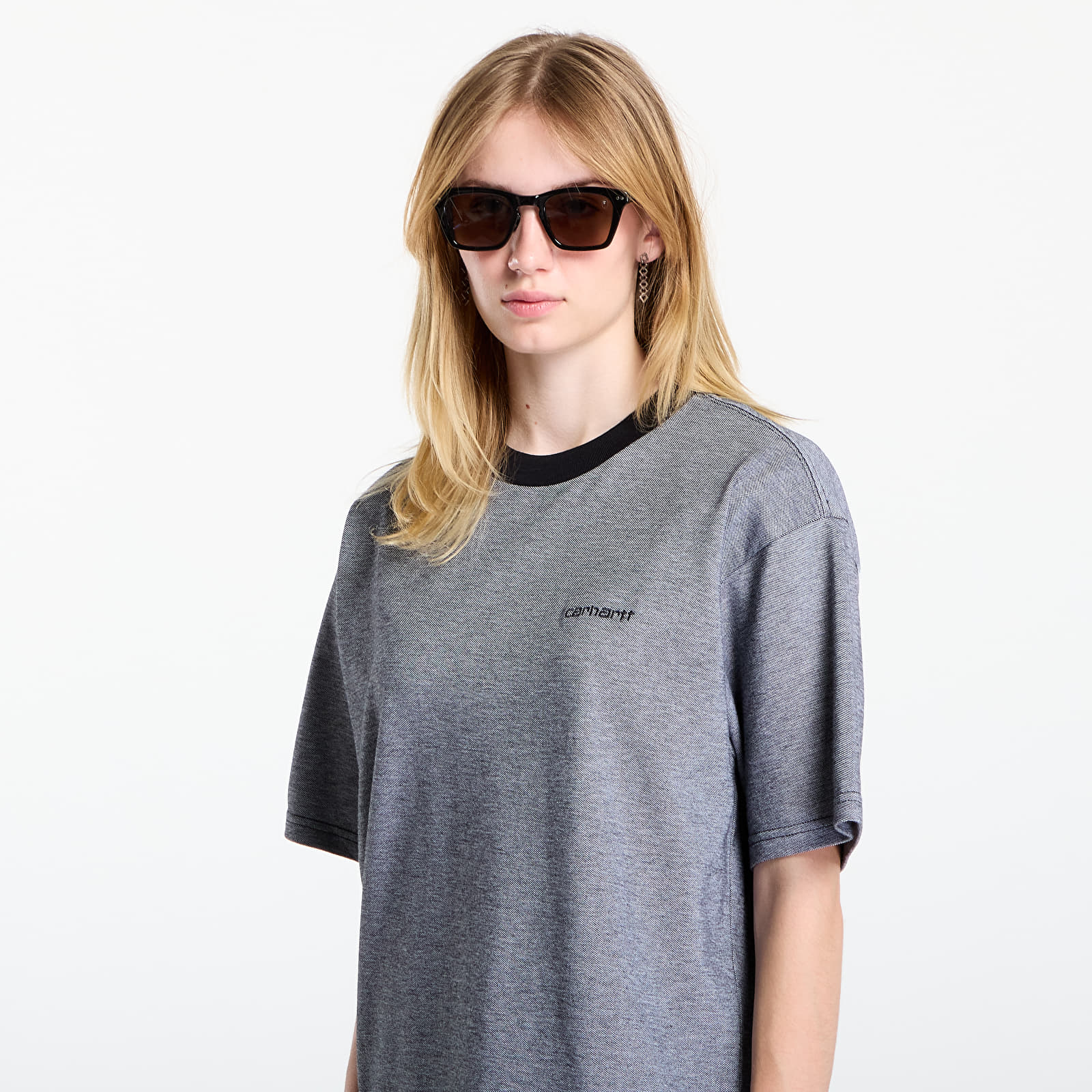 Férfi pólok Carhartt WIP S/S Piqué T-Shirt UNISEX Black/ White/ Black