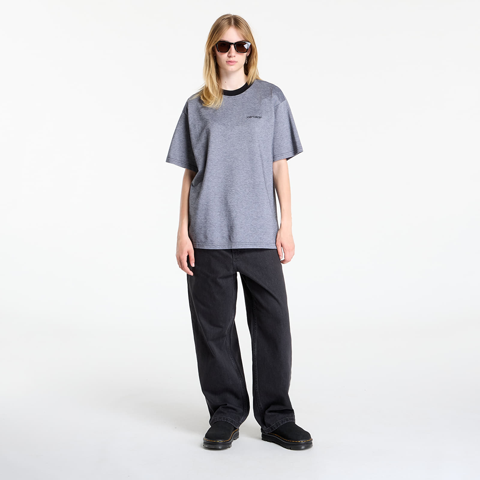 Férfi pólok Carhartt WIP S/S Piqué T-Shirt UNISEX Black/ White/ Black