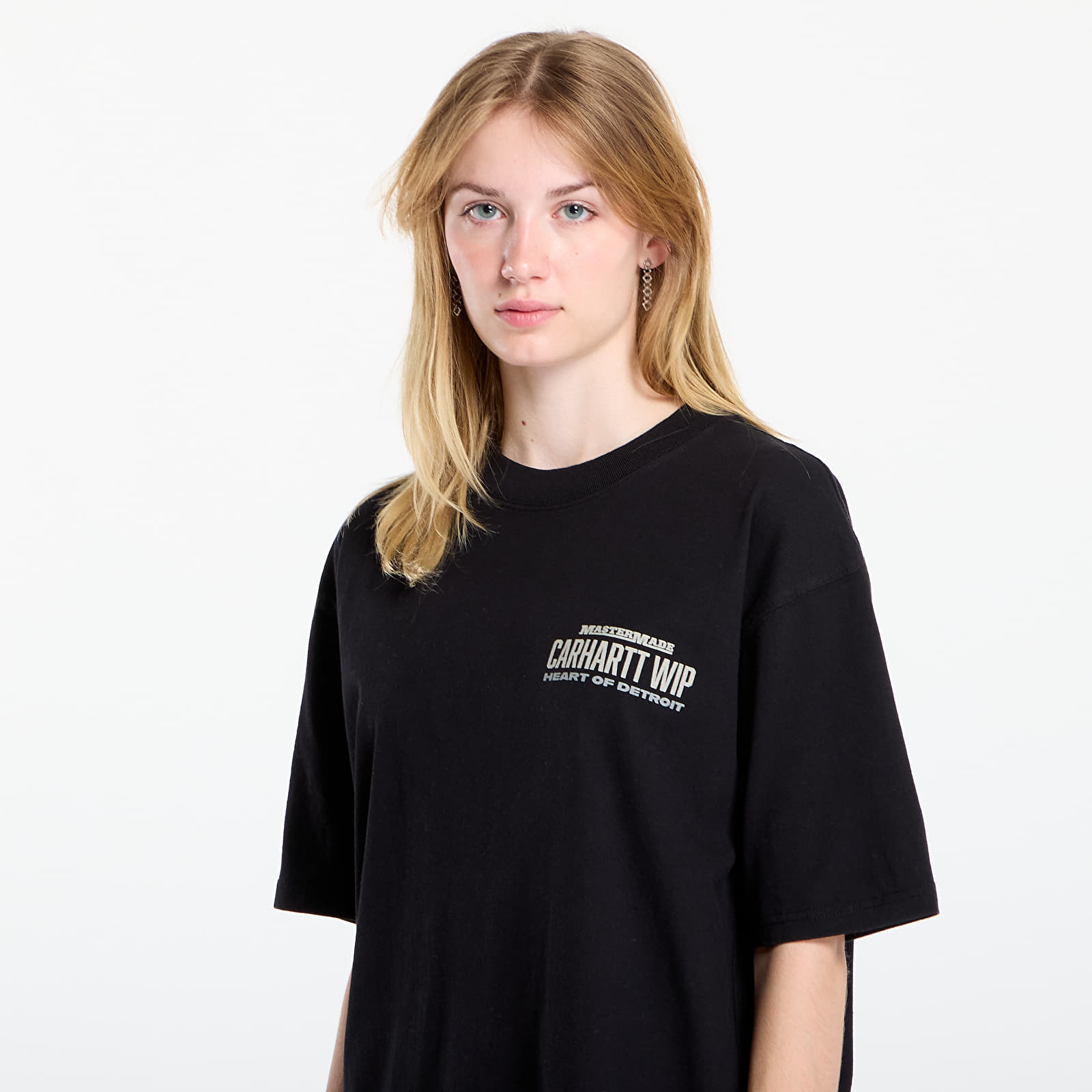 Férfi pólok Carhartt WIP S/S Arcan T-Shirt UNISEX Black Heavy Stone Wash