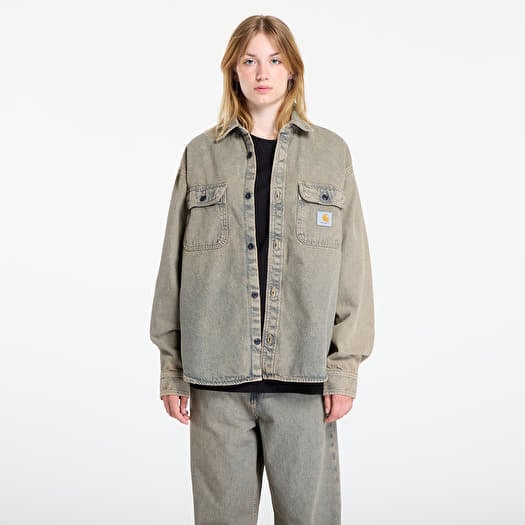 Carhartt WIP Tigan Shirt Jacket UNISEX Blue/ Leather Garment Dyed