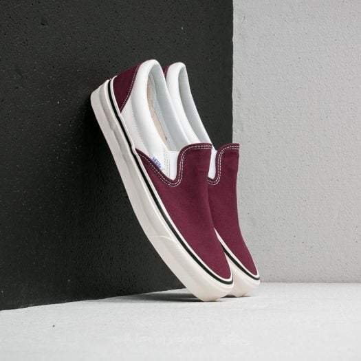 Burgundy vans sale slip ons