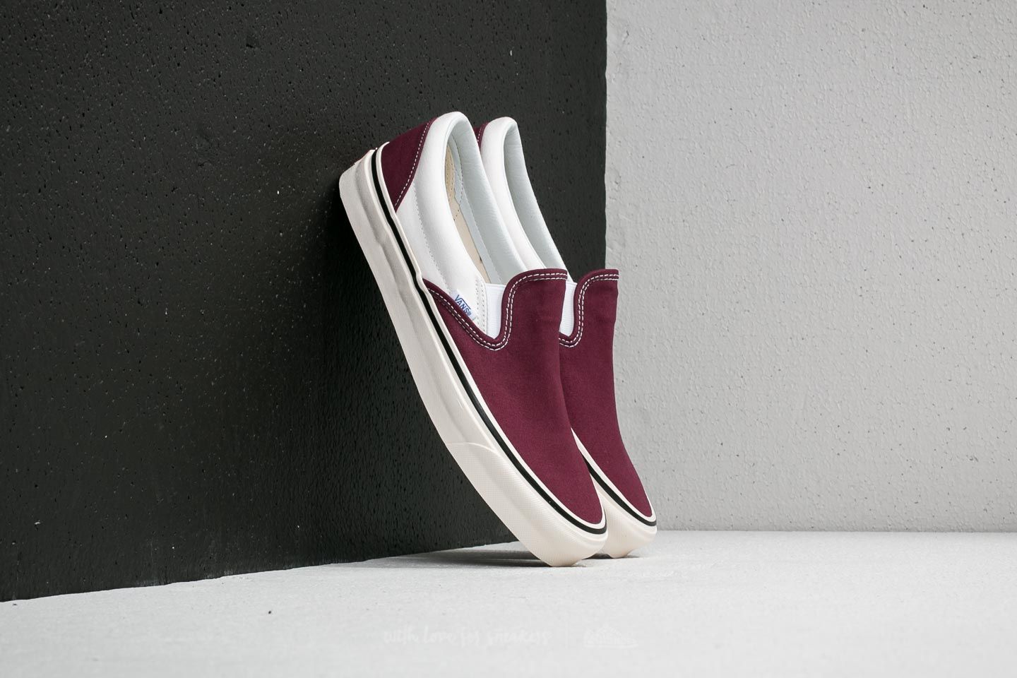 Férfi cipők Vans Classic Slip-On 9 (Anaheim Factory) OG Burgundy/ White