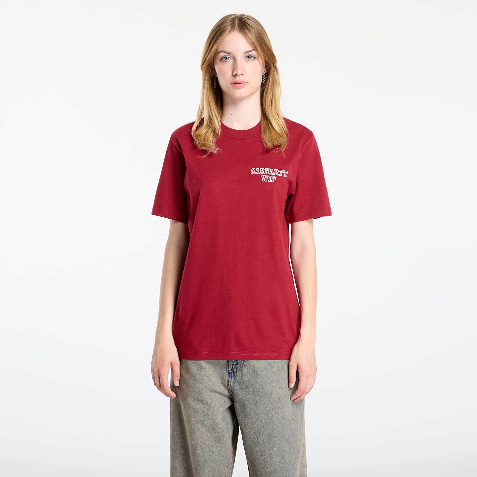 Férfi pólok Carhartt WIP S/S Alumni T-Shirt UNISEX Scarlet