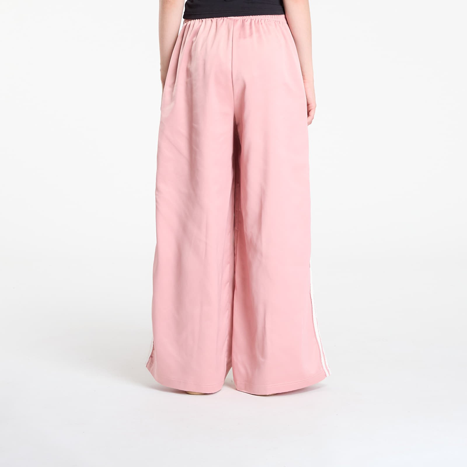 Pantaloni donna adidas Originals Satin Wide Leg Tracksuit Bottoms Ruffle 3-Stripes Wonder Mauve/ Cream White