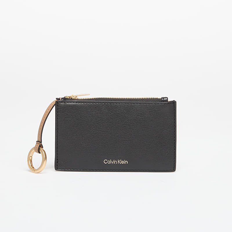 Wallet Calvin Klein Foil Logo Top Zip Cardcase Black