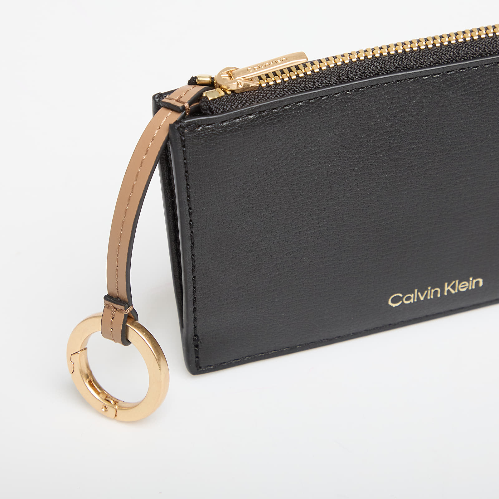 Férfi pénztárcák Calvin Klein Foil Logo Top Zip Cardcase Black