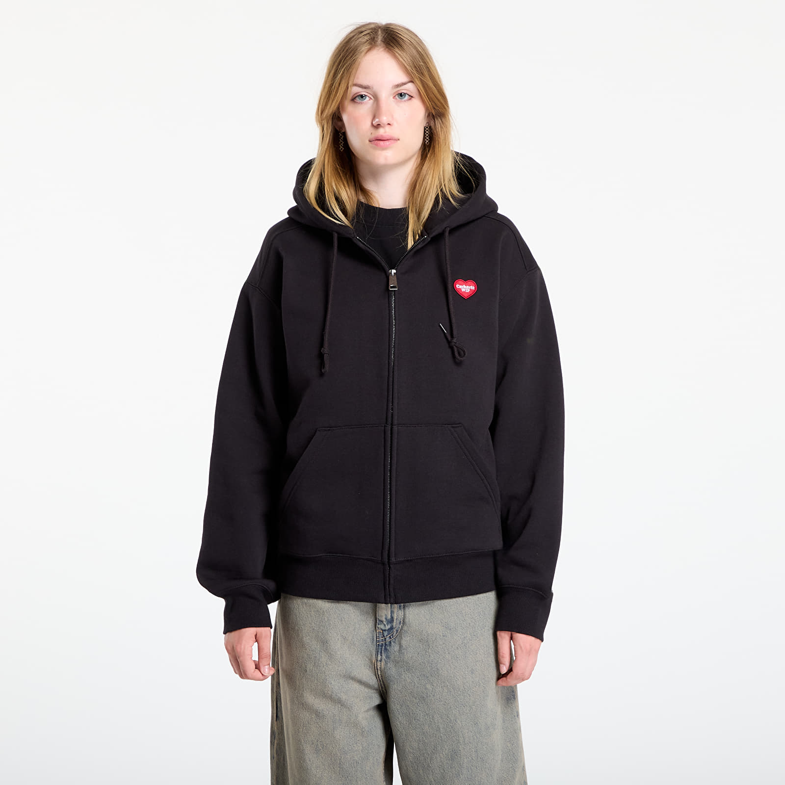 Men's hoodies Carhartt WIP Hooded Heart II Hartt Sweat Jacket UNISEX Black