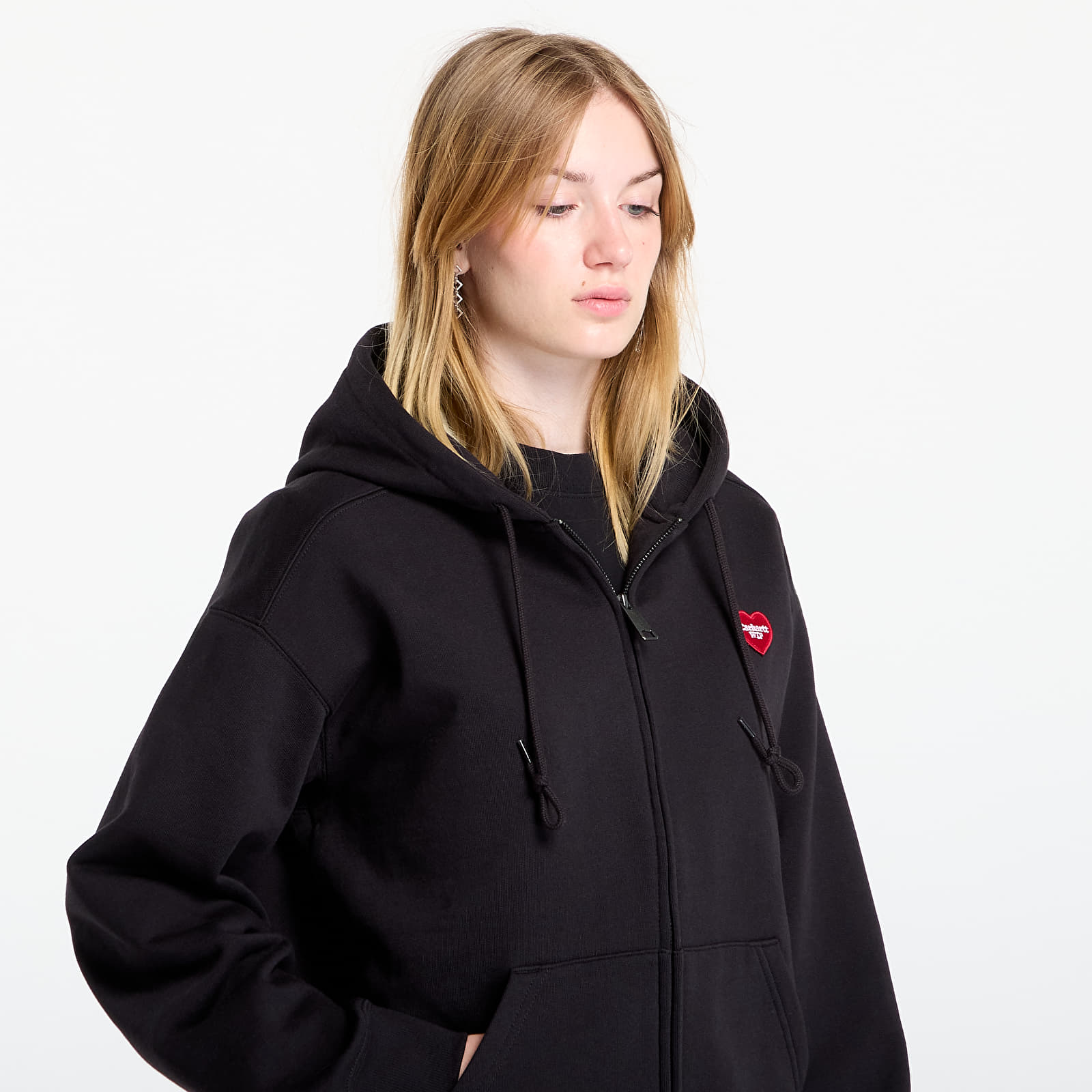Men's hoodies Carhartt WIP Hooded Heart II Hartt Sweat Jacket UNISEX Black