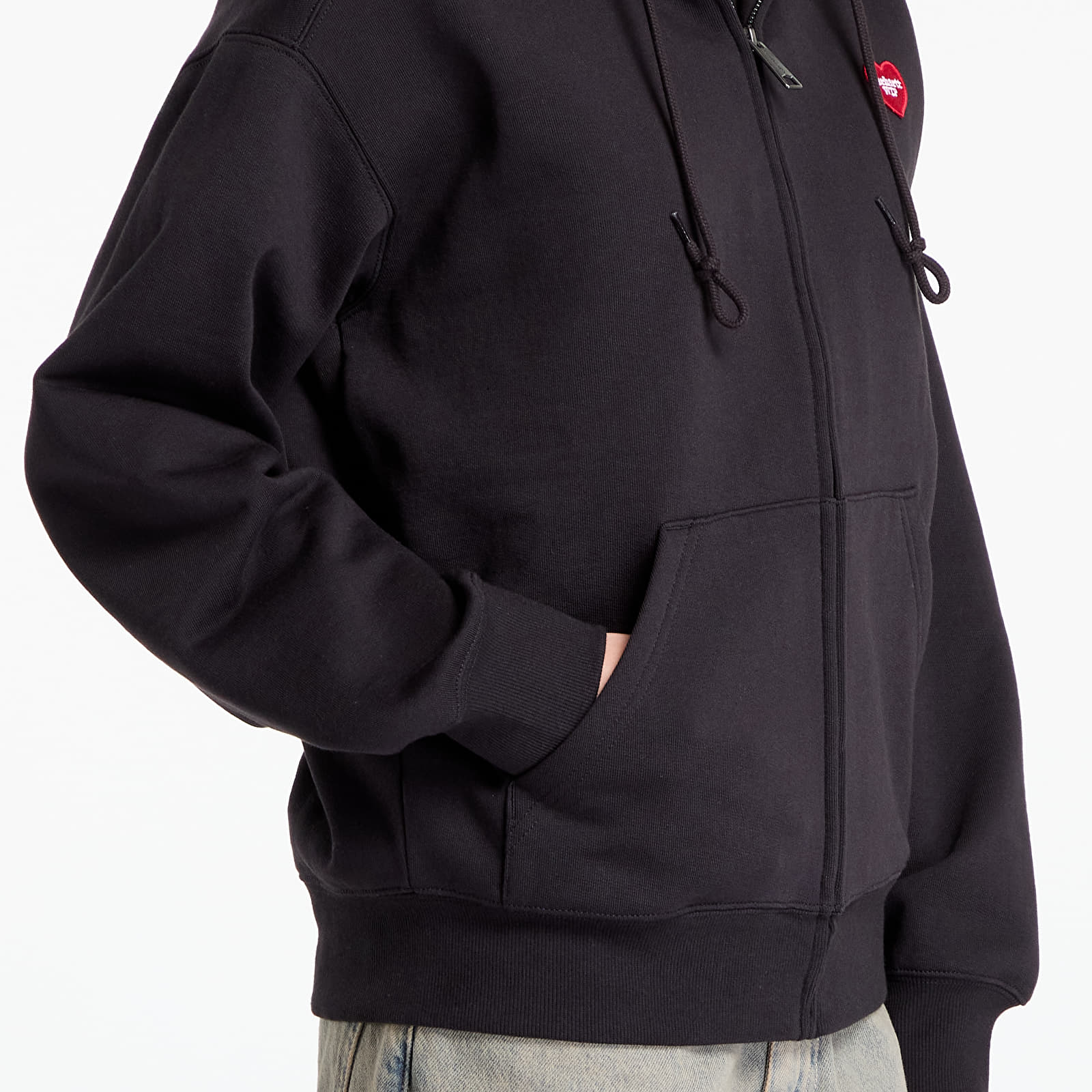 Men's hoodies Carhartt WIP Hooded Heart II Hartt Sweat Jacket UNISEX Black
