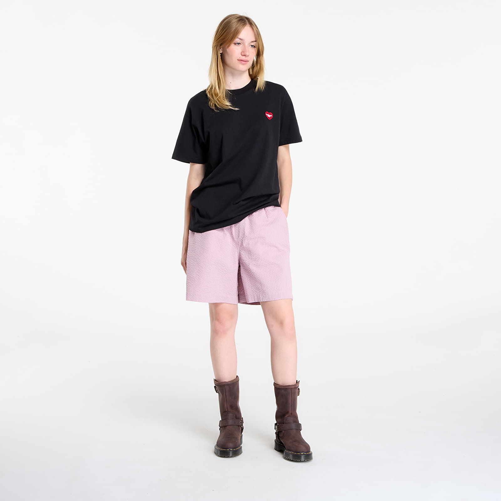 Férfi pólok Carhartt WIP S/S Heart II Hartt T-Shirt UNISEX Black