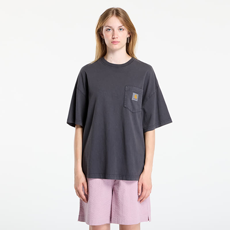 T-shirt Carhartt WIP S/S Hudson Pocket T-Shirt UNISEX Black Chalk Wash