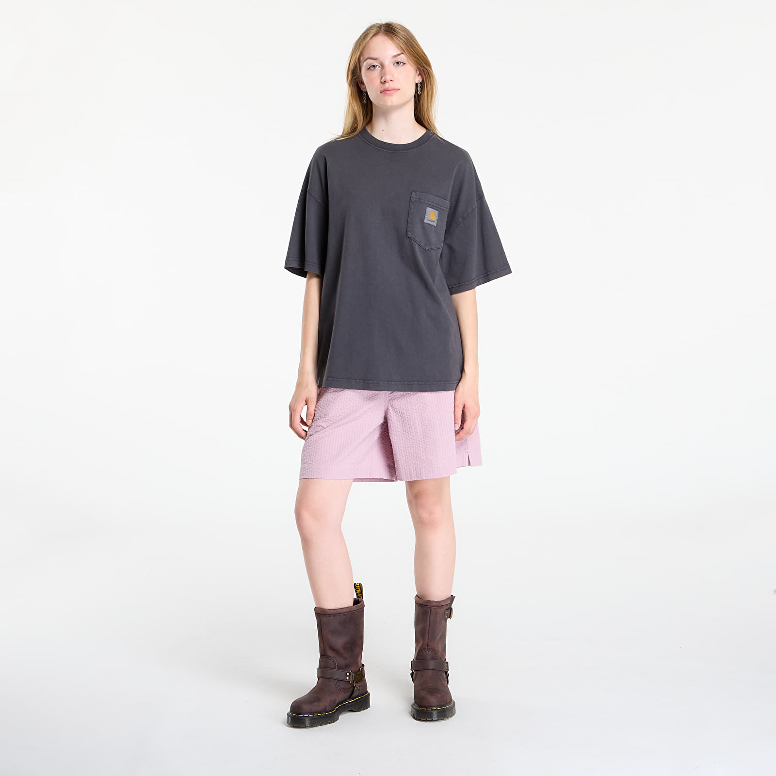 Men's T-shirts Carhartt WIP S/S Hudson Pocket T-Shirt UNISEX Black Chalk Wash