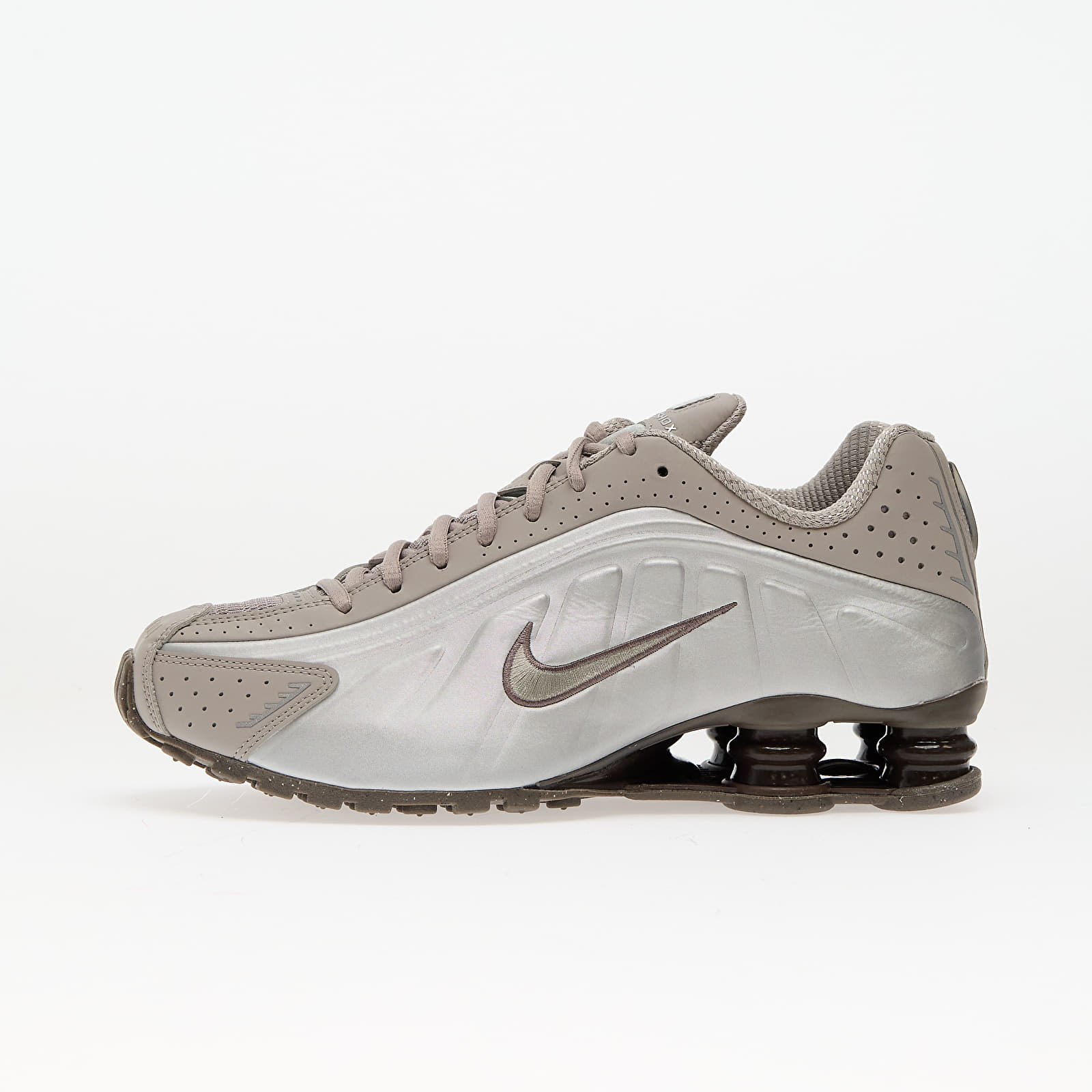 Scarpe uomo Nike Shox R4 Cave Stone/ Cave Stone-College Grey-Baroque Brown-Mtlc Silver-College Grey