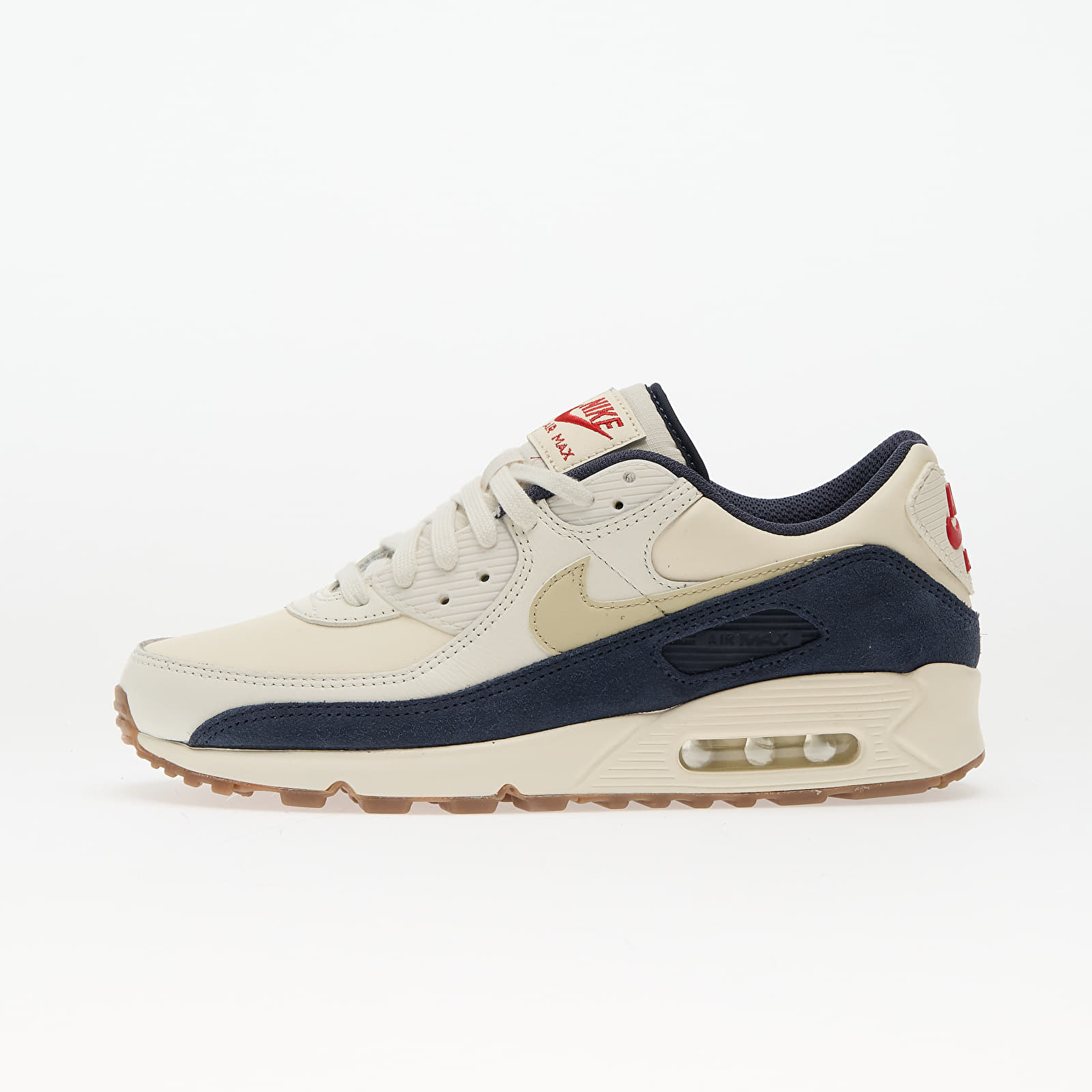 Scarpe uomo Nike Air Max 90 Prm Pale Ivory/ Lt Khaki-Thunder Blue-Sail-Gum Dk Brown-Univ Red