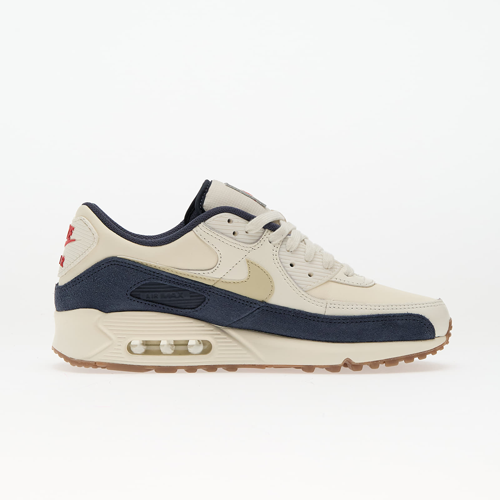 Scarpe uomo Nike Air Max 90 Prm Pale Ivory/ Lt Khaki-Thunder Blue-Sail-Gum Dk Brown-Univ Red