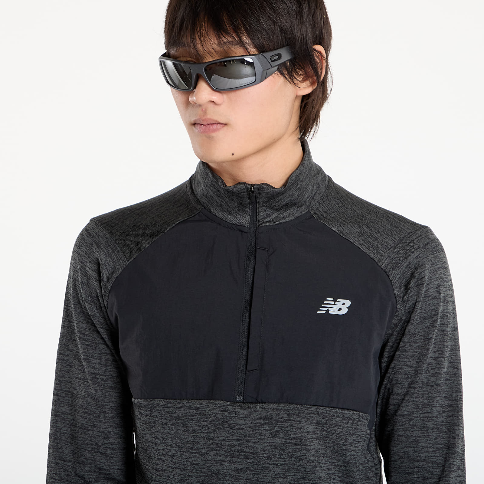 Men's hoodies New Balance Athletics Heat Grid 1/2 Zip Black