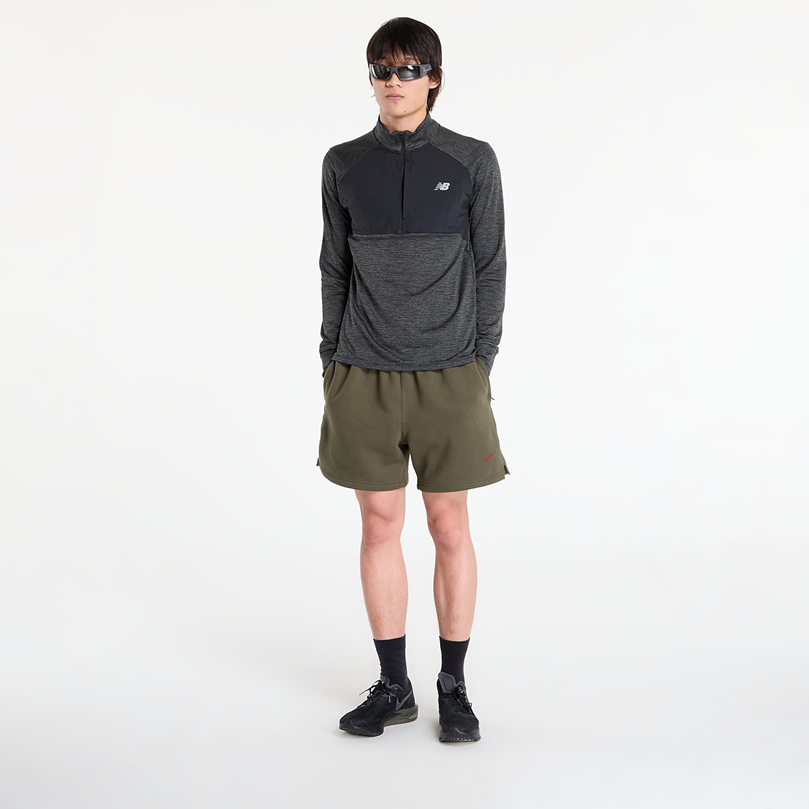 Men's hoodies New Balance Athletics Heat Grid 1/2 Zip Black