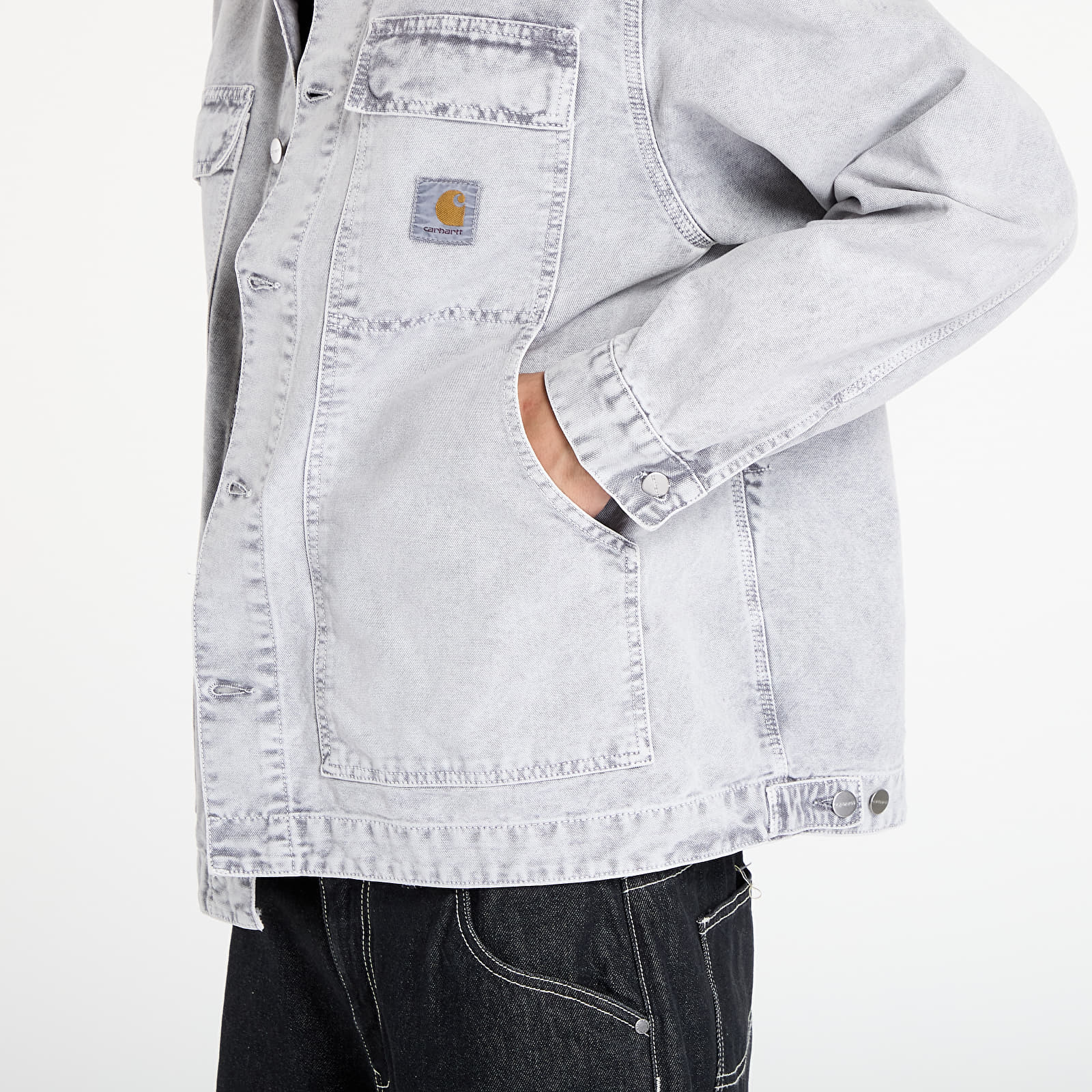Pánske bundy Carhartt WIP OG Arctic Jacket UNISEX Black Chalk Wash