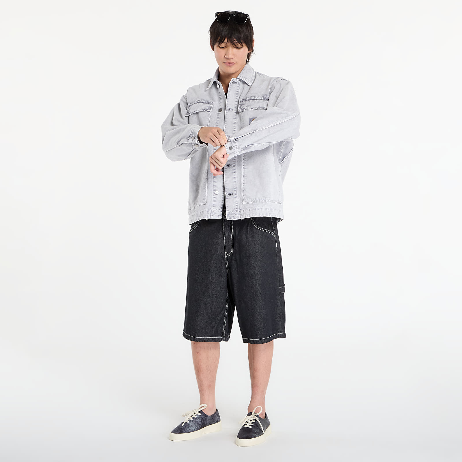 Pánske bundy Carhartt WIP OG Arctic Jacket UNISEX Black Chalk Wash