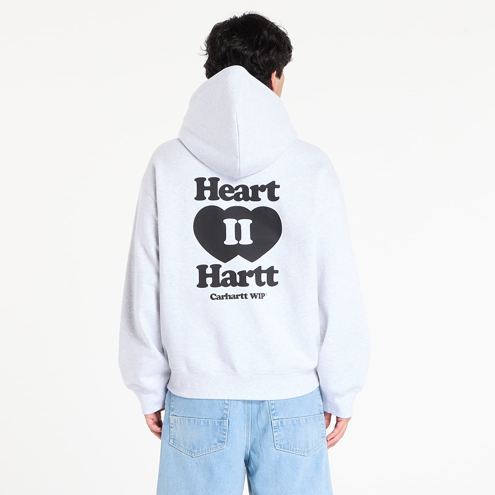 Pánske mikiny Carhartt WIP Hooded Heart II Hartt Sweat Jacket UNISEX Ash Heather