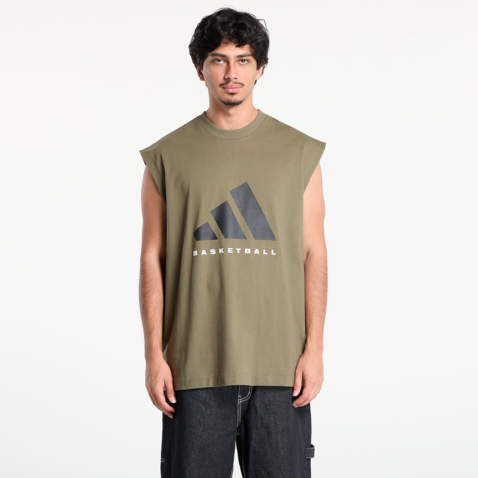 Tank top adidas Basketball Sleeveless T-Shirt Olive Strata S