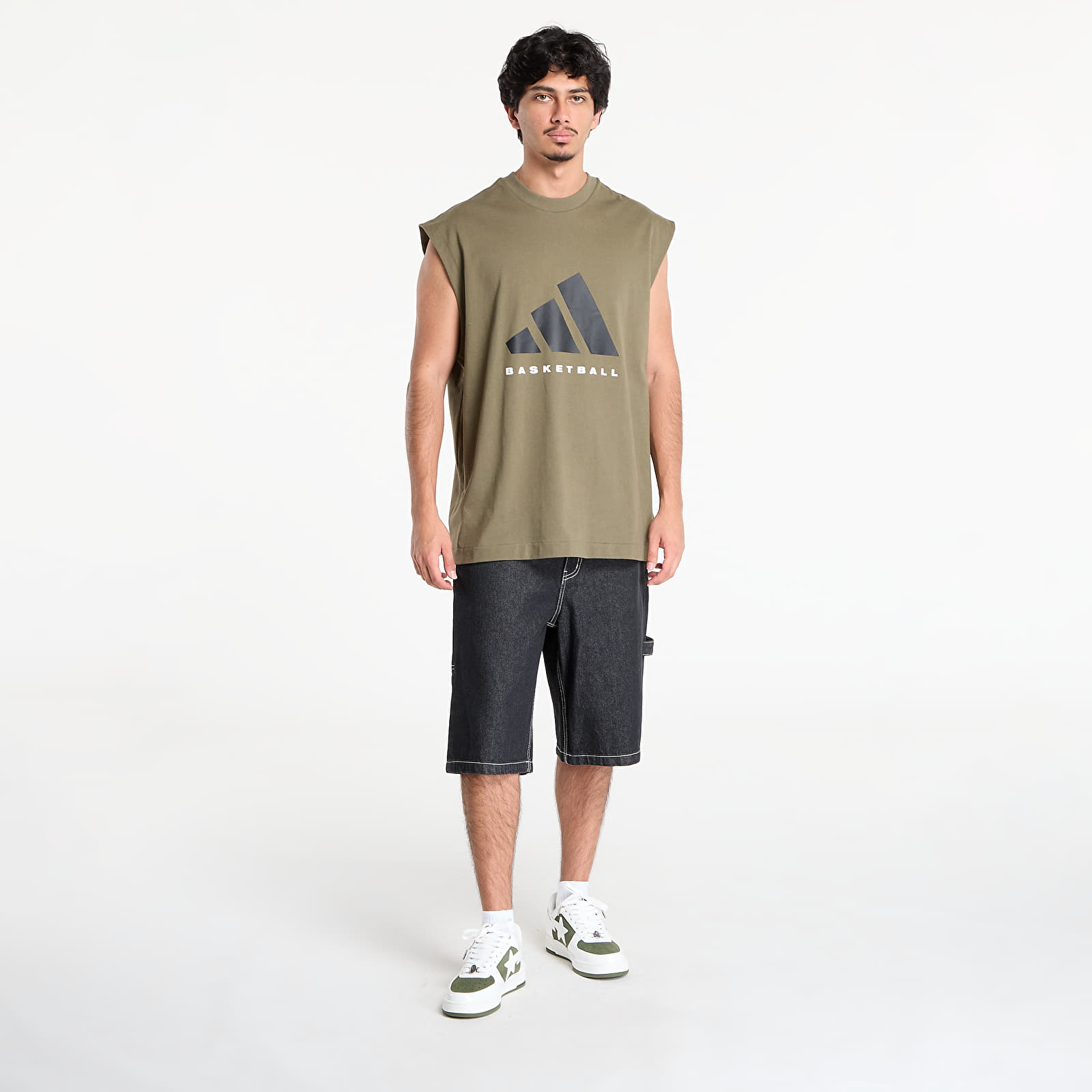 Men's tank tops adidas Basketball Sleeveless T-Shirt UNISEX Olive Strata