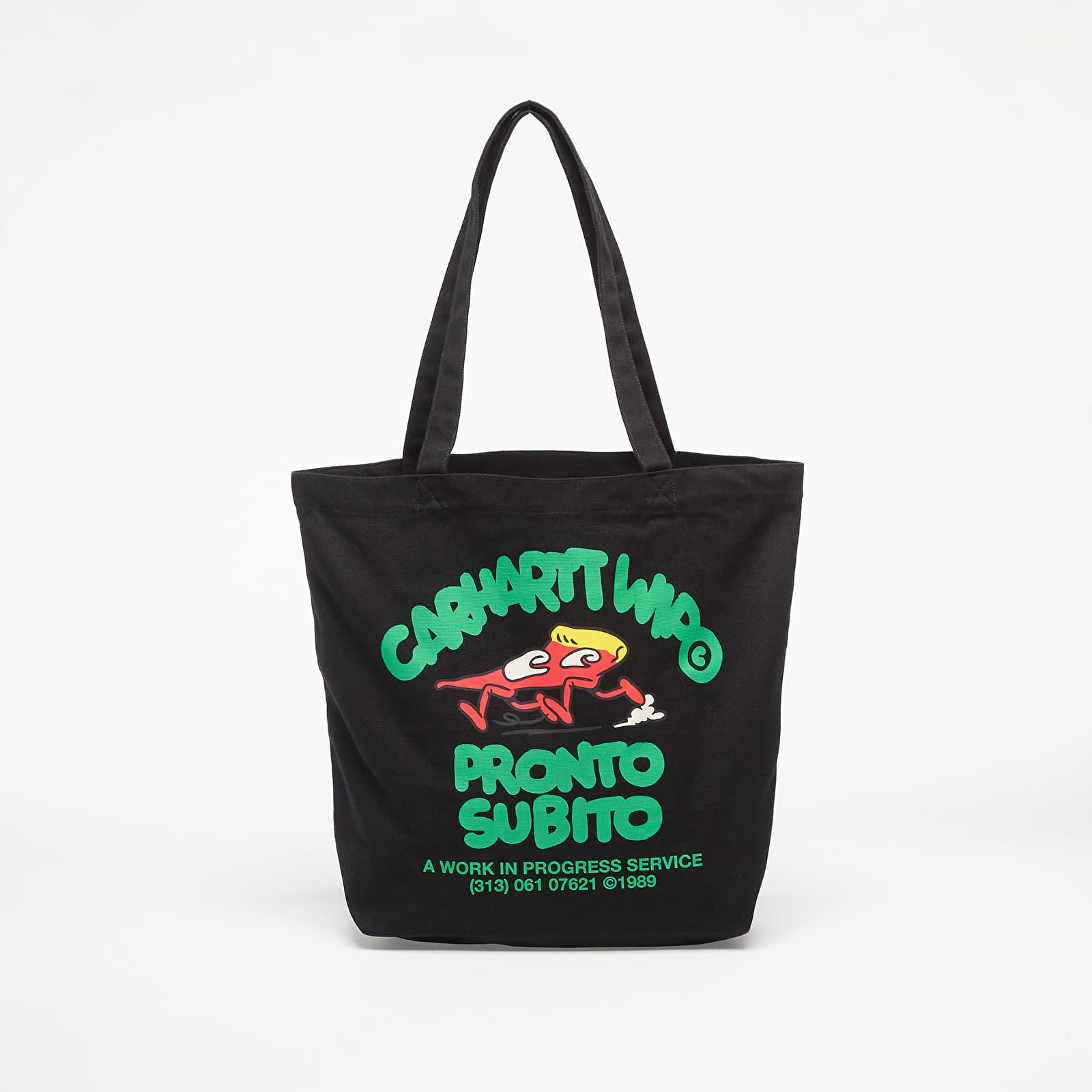 Genți de umăr pentru bărbați Carhartt WIP Canvas Graphic Tote Pronto Print/ Black