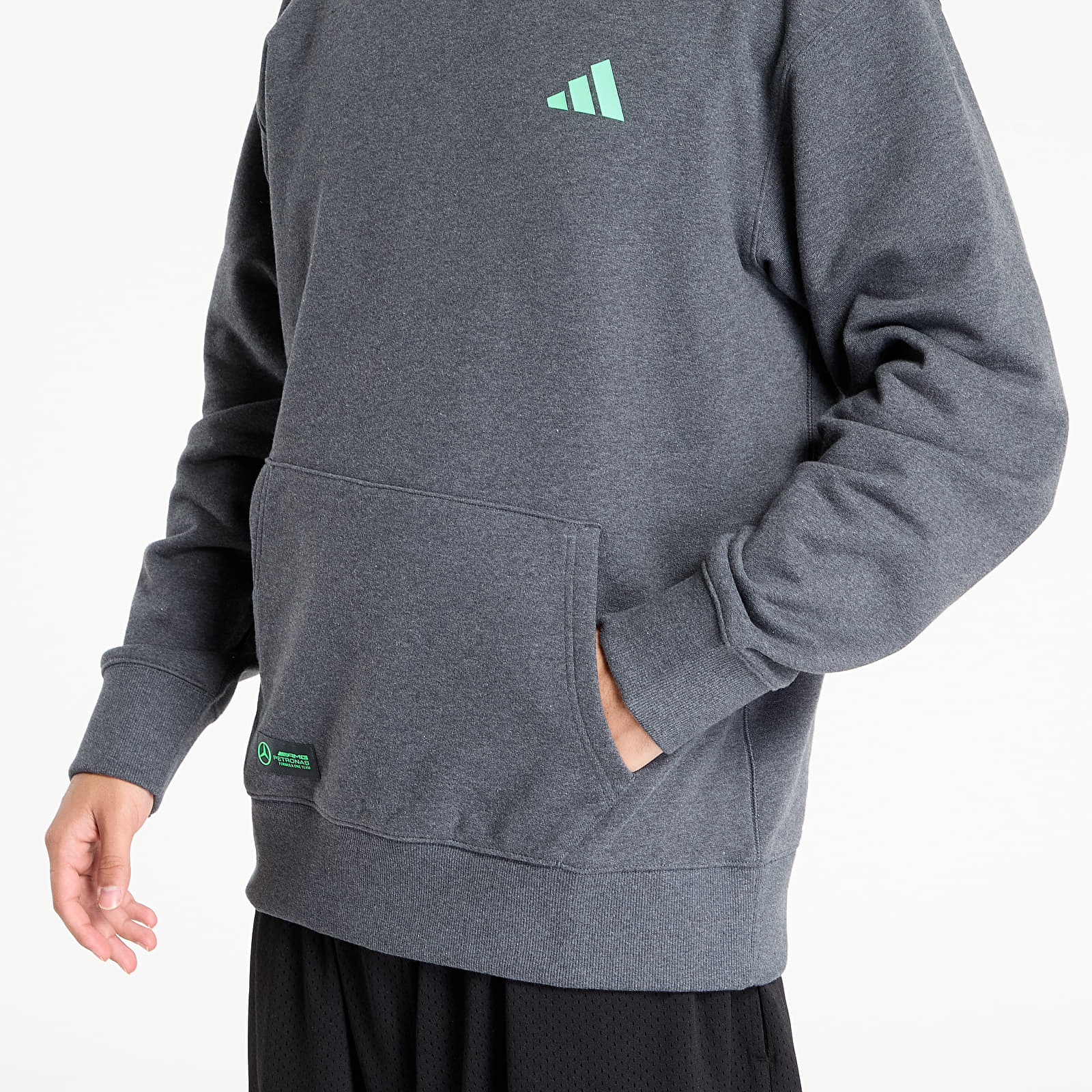 Vyriški džemperiai su gobtuvais adidas Mercedes - AMG Petronas Formula One Team Premium Sweat Hood Dark Grey Heather