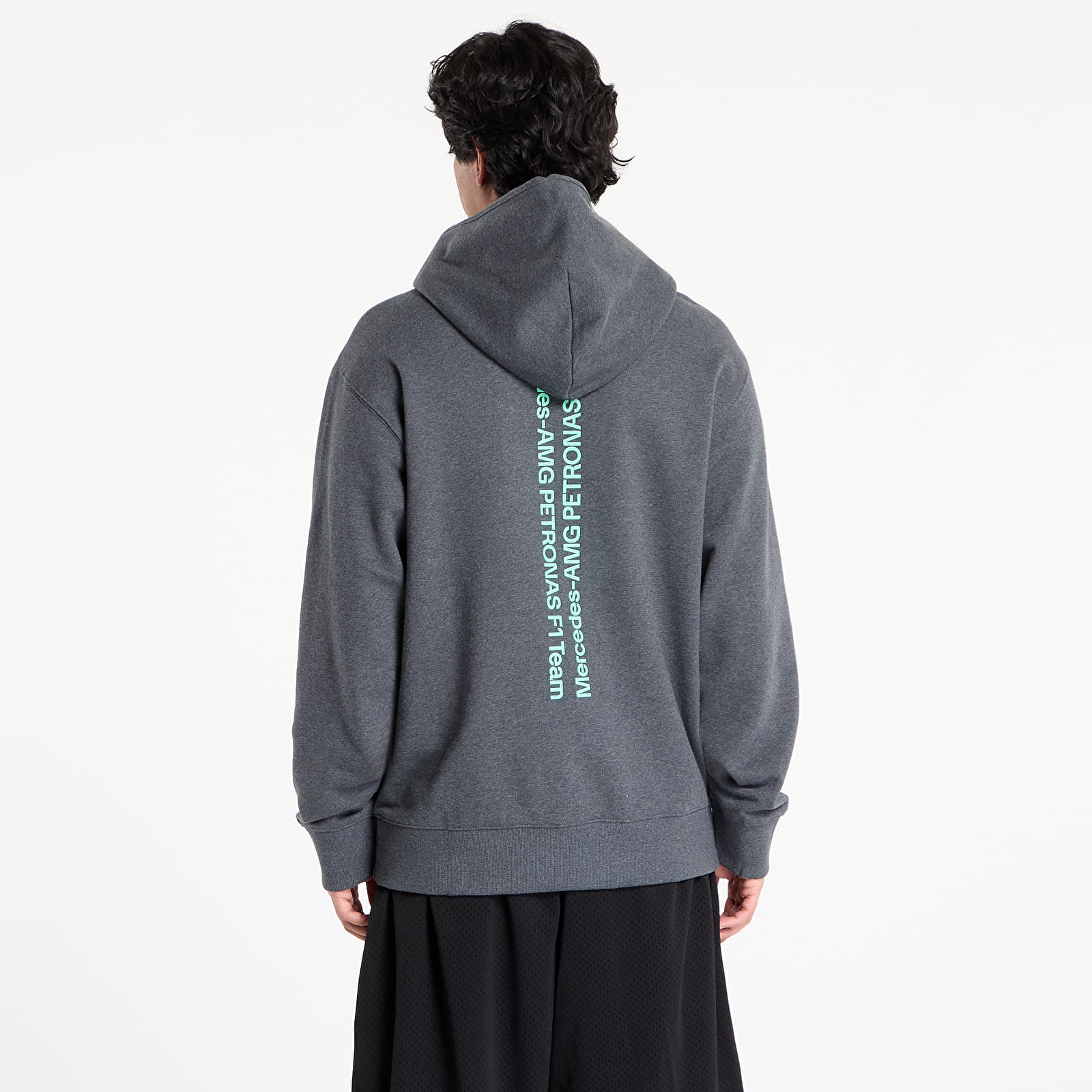 Vyriški džemperiai su gobtuvais adidas Mercedes - AMG Petronas Formula One Team Premium Sweat Hood Dark Grey Heather