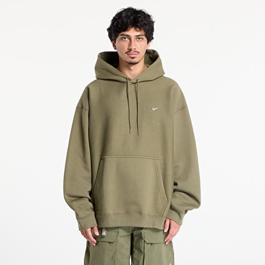 Nike Solo Swoosh Men's Pullover Hoodie Medium Olive/ Medium Olive/ White