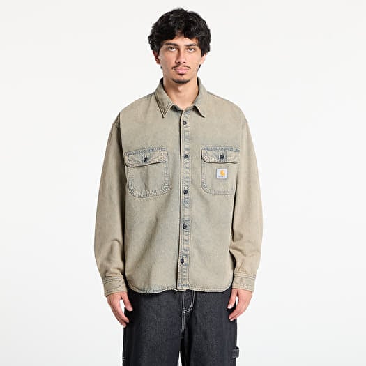 Shirt Carhartt WIP Tigan Shirt Jacket UNISEX Blue/ Leather Garment Dyed