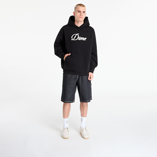 Felpe con cappuccio uomo DIME Cursive Hoodie UNISEX Black Footshop
