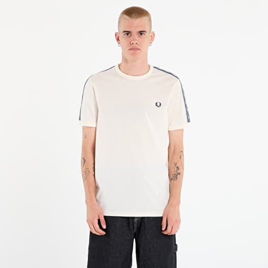 FRED PERRY Contrast Tape Ringer T-Shirt UNISEX Ecru/ Navy