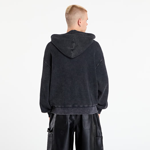 Men's hoodies DIME Premium Waffle Zip Hoodie UNISEX Faded Black