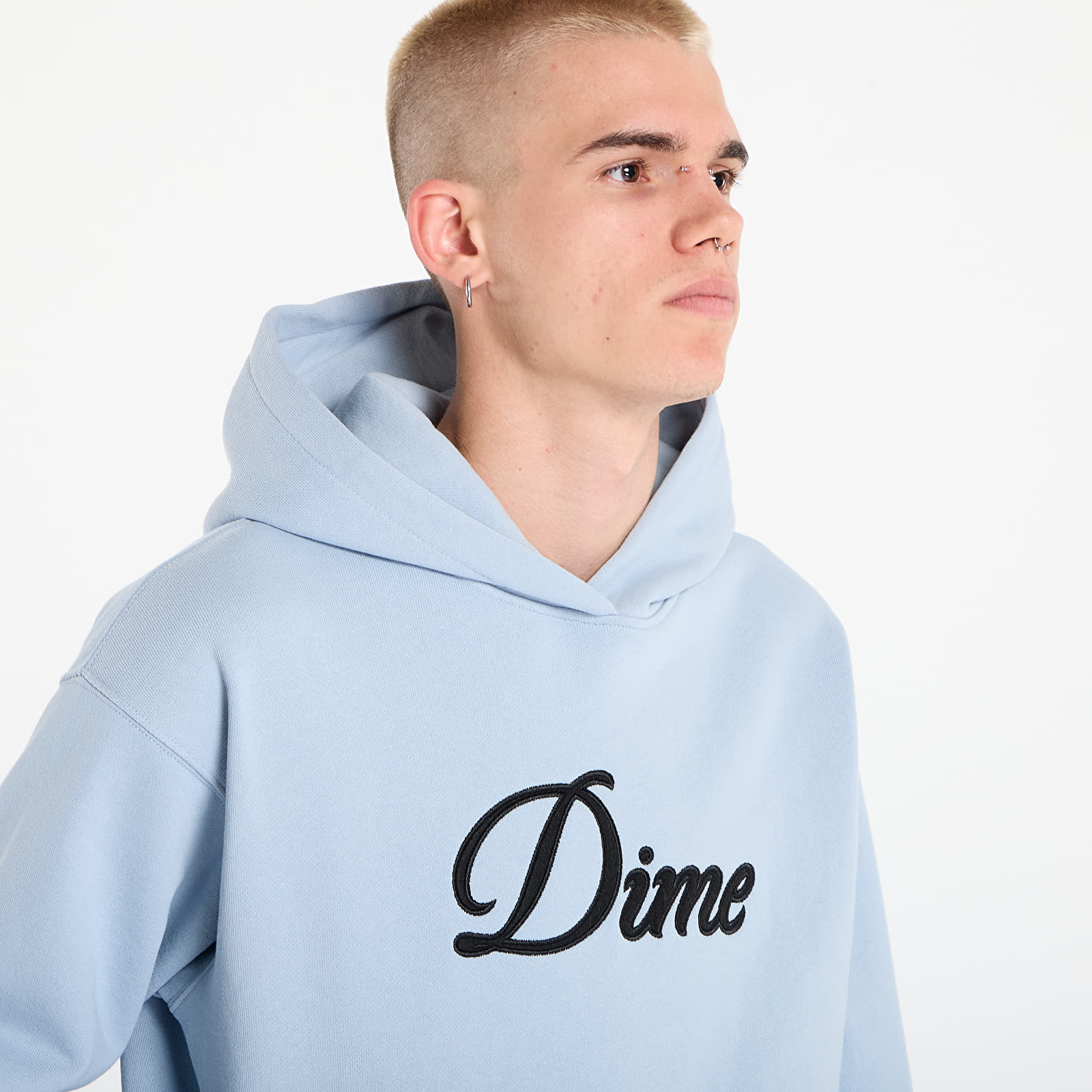 Мъжки суичъри DIME Cursive Hoodie UNISEX Blue Fog