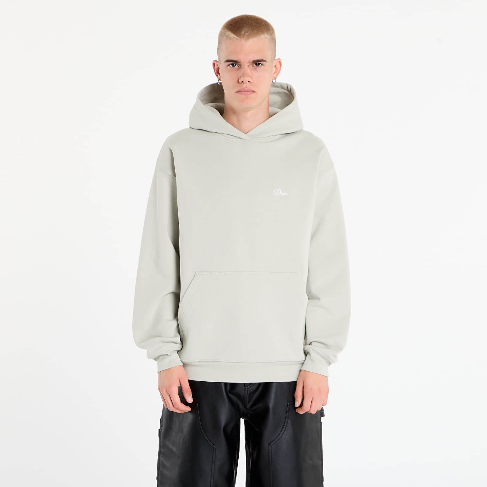 Sweatshirt DIME Cursive Small Logo Hoodie UNISEX Charcoal Moss L