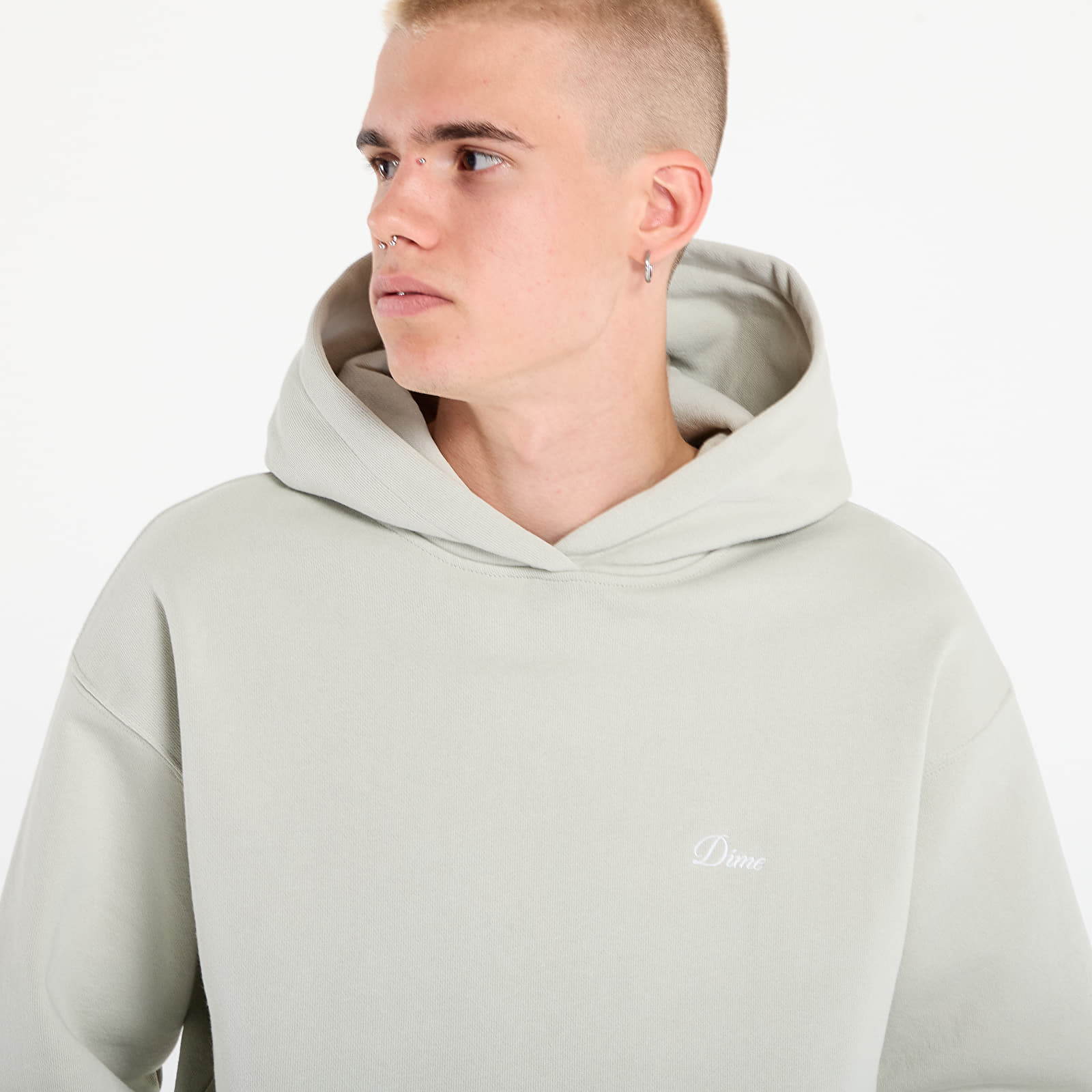 Men's hoodies DIME Cursive Small Logo Hoodie UNISEX Charcoal Moss