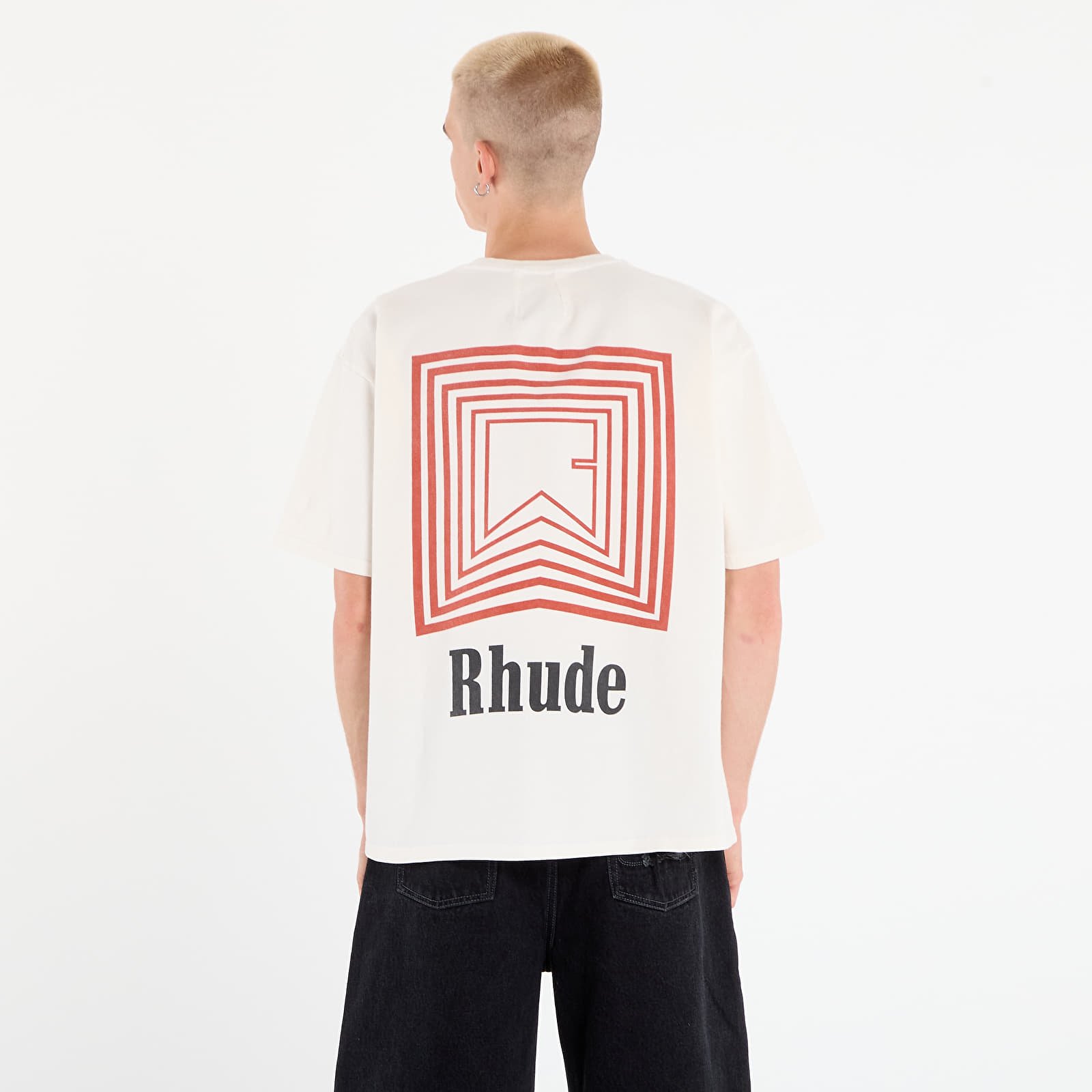 Vyriški marškinėliai Rhude Chevron Logo Repeat Tee Vintage White