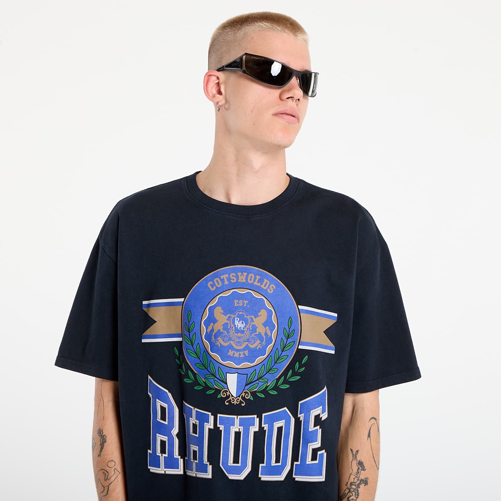 Camisetas de hombre Rhude Cotswold Crest Tee Vintage Black