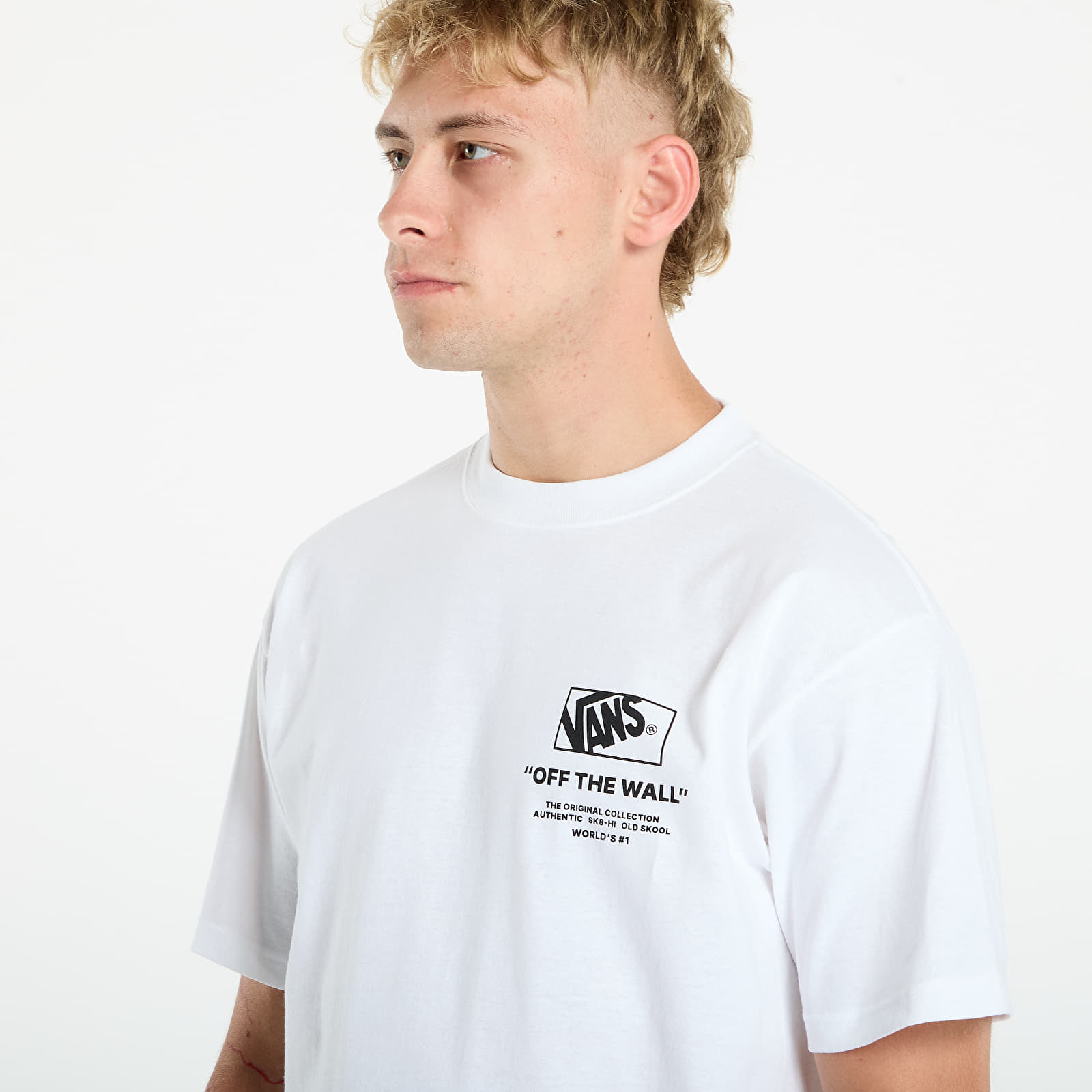 Мъжки тениски Vans Stacked Hi Ss Tee White