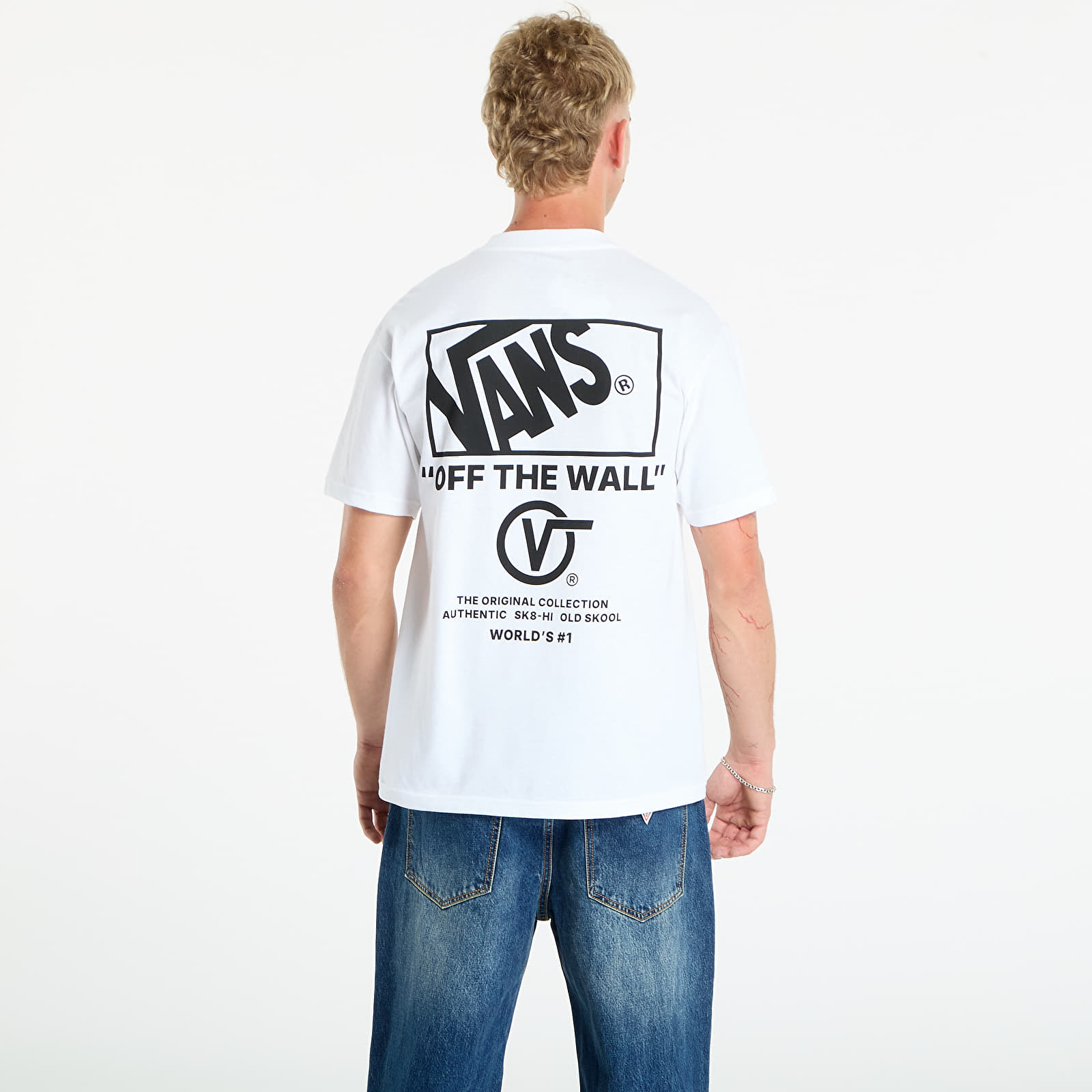 Мъжки тениски Vans Stacked Hi Ss Tee White
