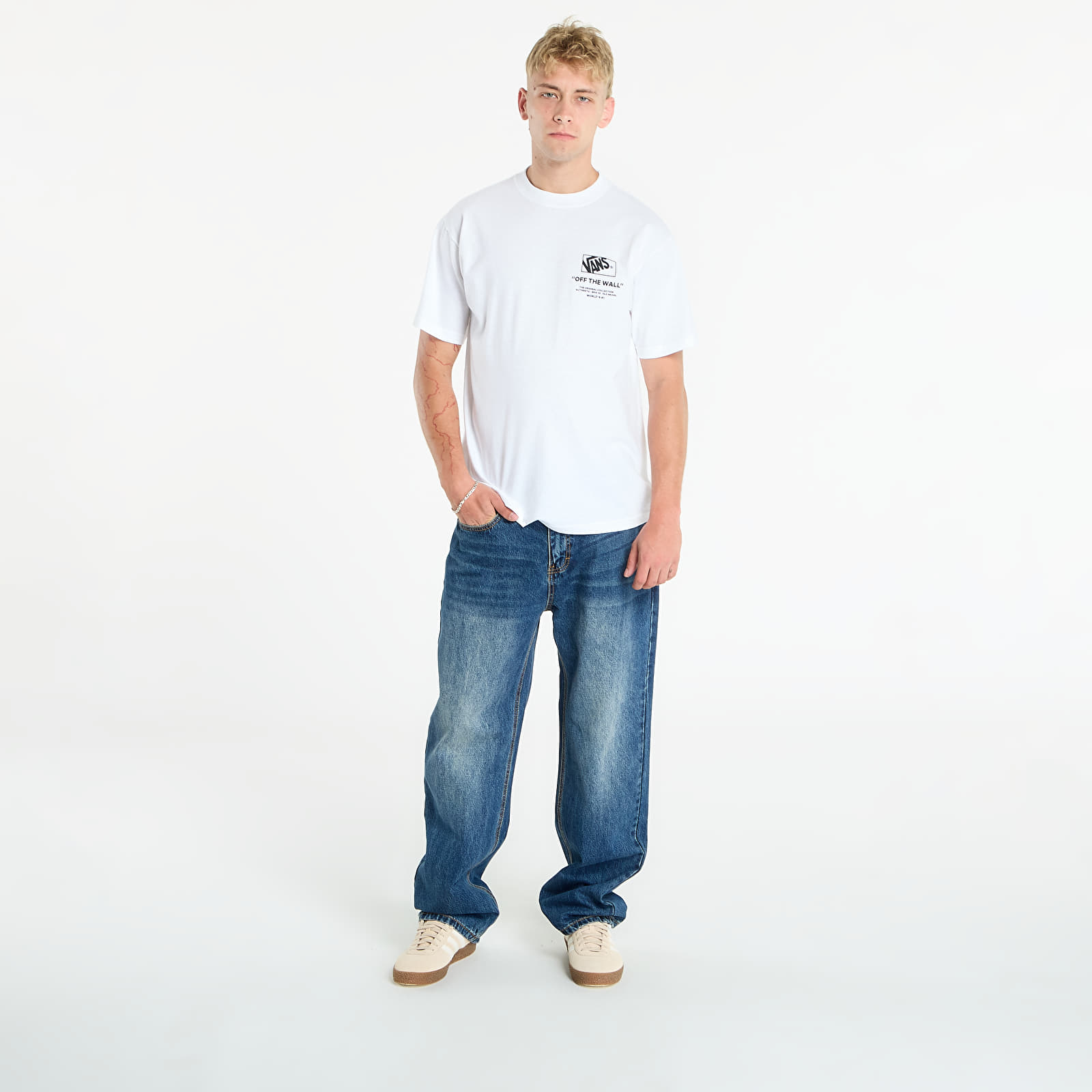 Мъжки тениски Vans Stacked Hi Ss Tee White