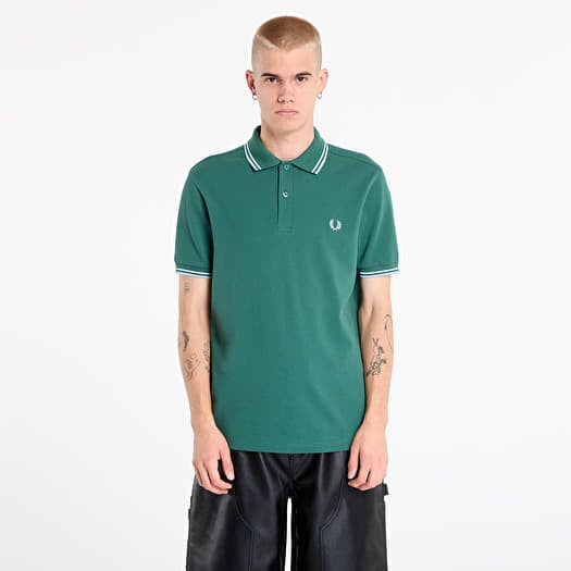 FRED PERRY Twin Tipped Fred Perry Shirt UNISEX Sprtgrn/ Trackblu