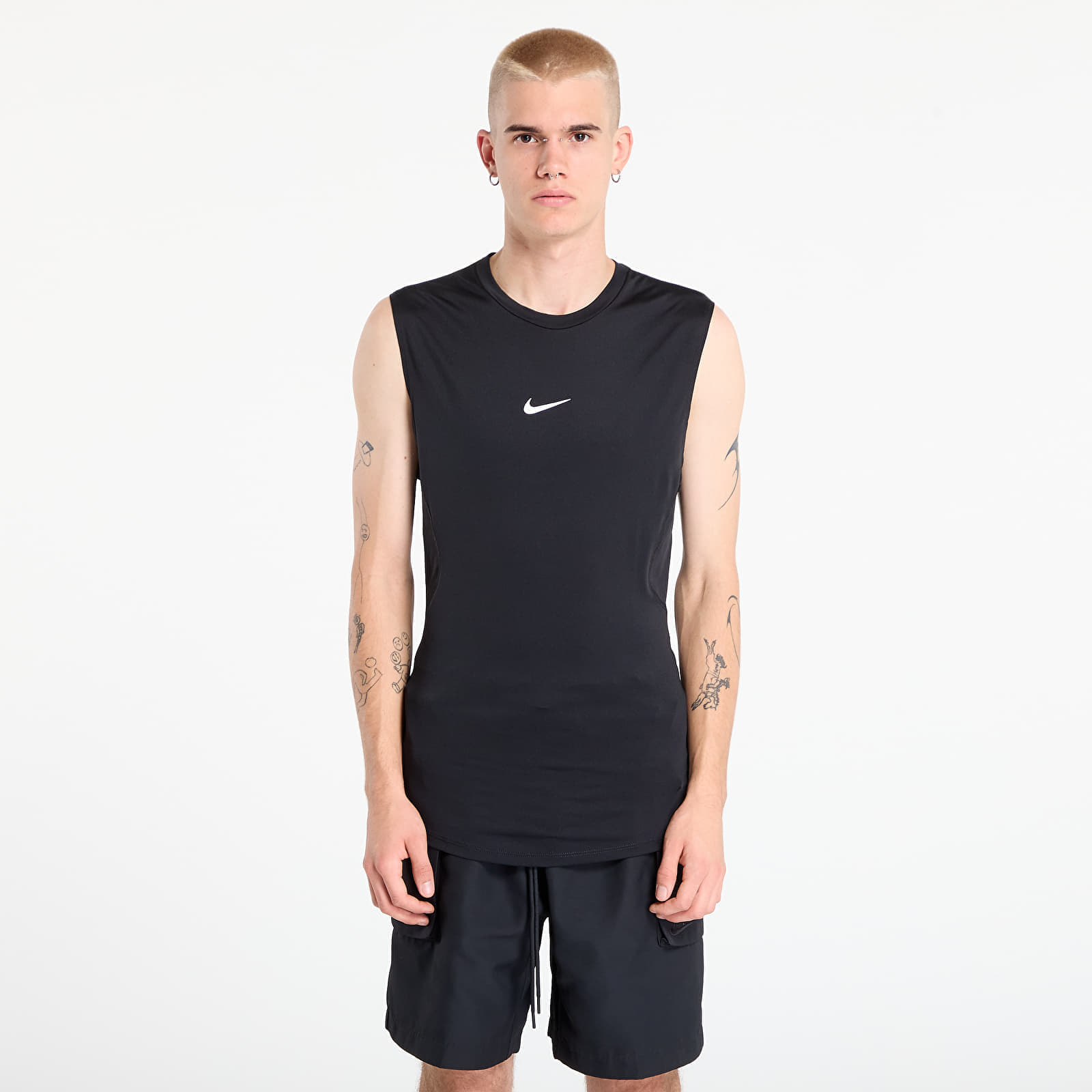 Nike Pro Mens Dri-FIT Tight Sleeveless Fitness Top Black/ White XL