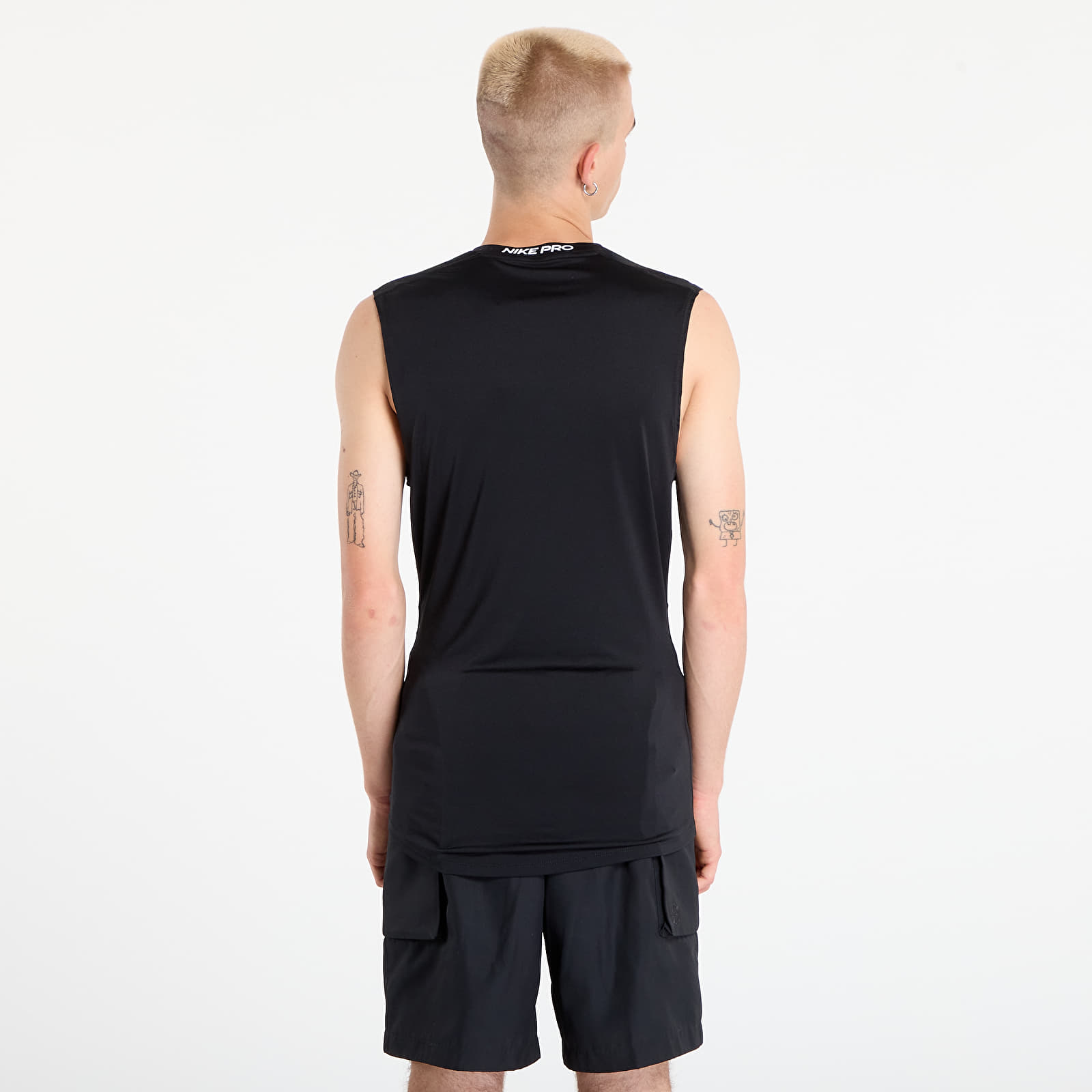 Miesten toppahousut Nike Pro Men's Dri-FIT Tight Sleeveless Fitness Top Black/ White