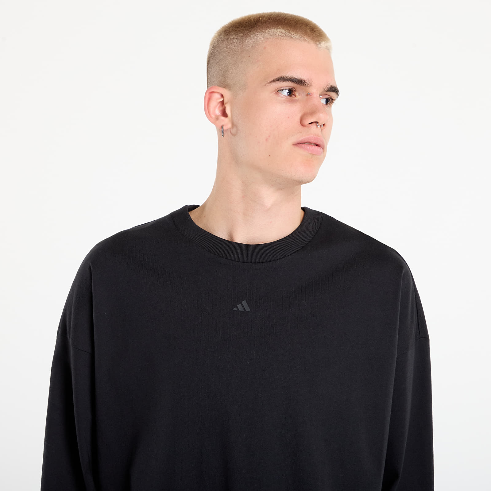 Magliette da uomo adidas Basketball Long Sleeve Tee UNISEX Black