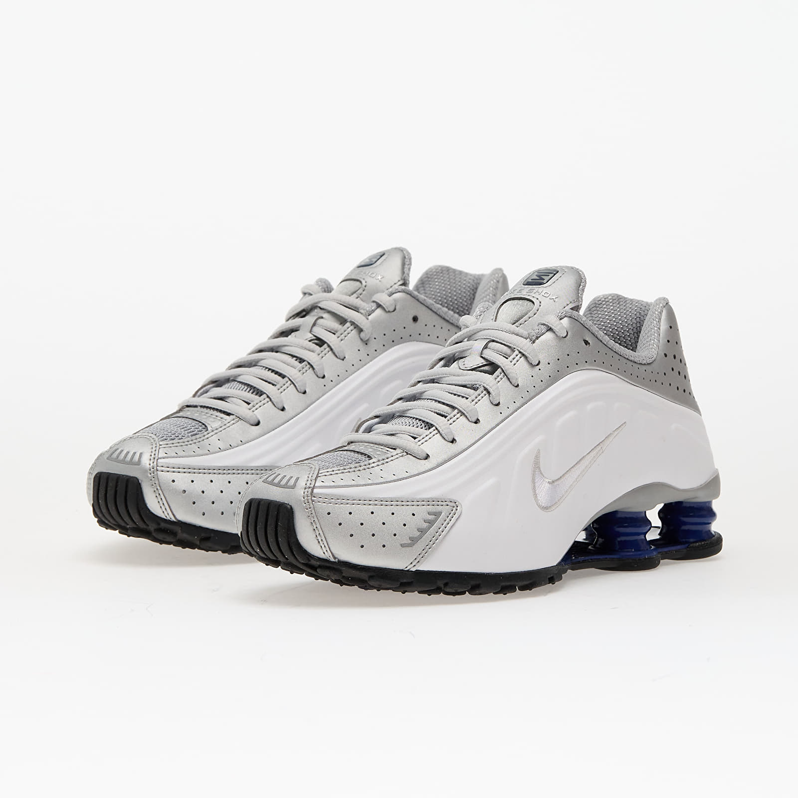 Nike Shox R4 White White Mtlc Silver Deep Royal Blue Black Footshop Nike Shox R4 White White Mtlc Silver Deep Royal Blue Black Footshop