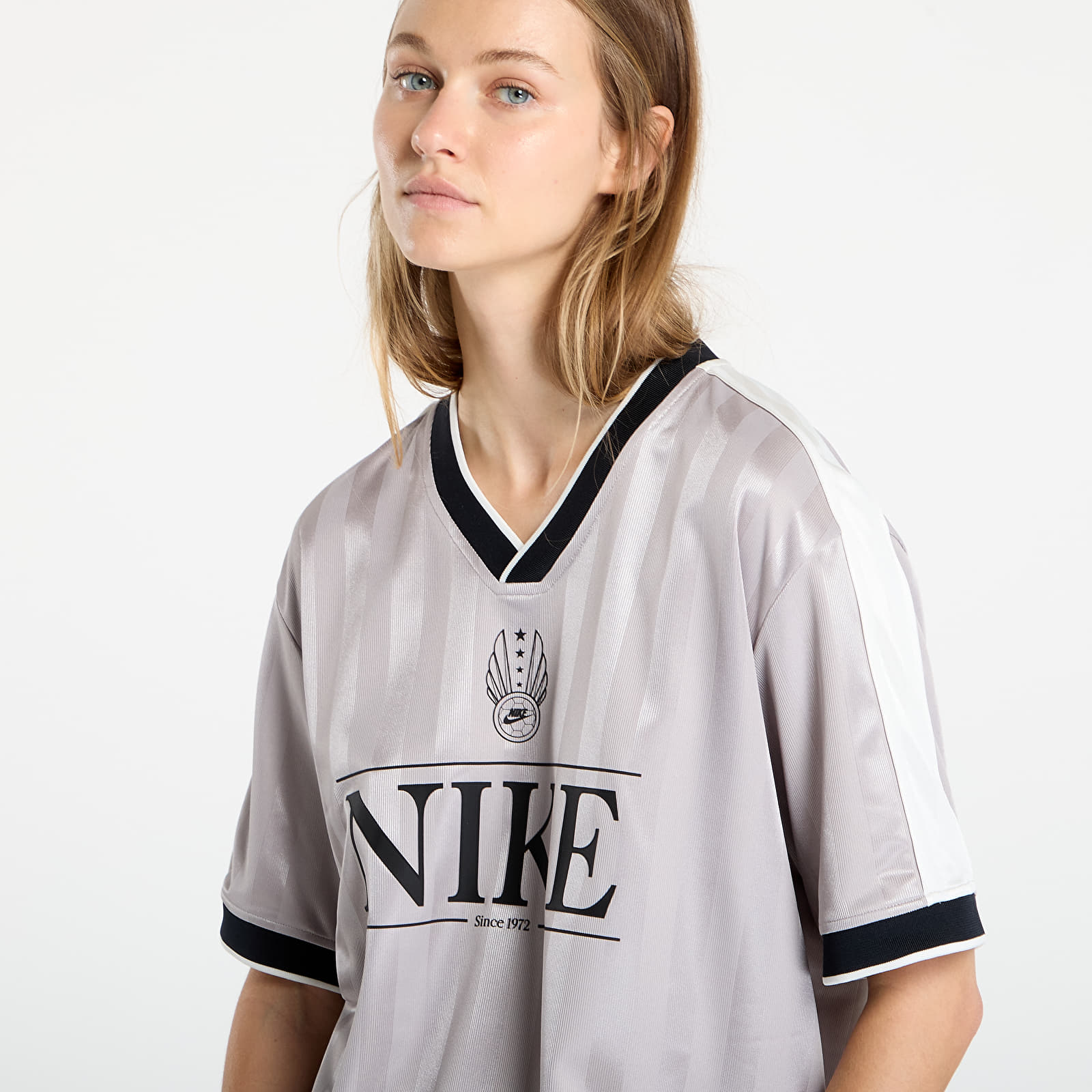 Trikots Nike Sportswear Women's V-Neck Jersey Top College Grey/ Sail/ Black/ Black