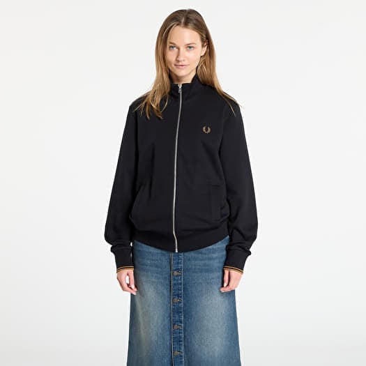 FRED PERRY Zip Through Sweatshirt UNISEX Black