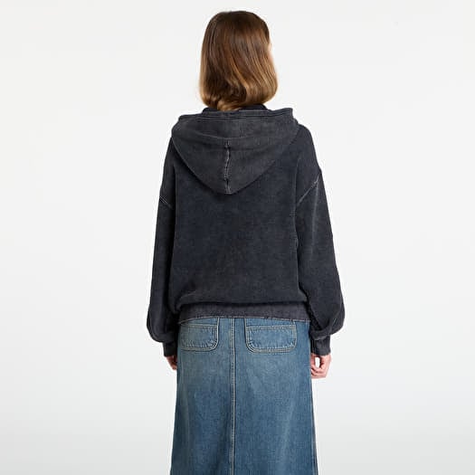 Men's hoodies DIME Premium Waffle Zip Hoodie UNISEX Faded Black